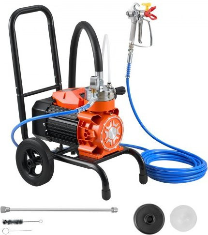 VEVOR Membran-Airless-Farbspritzgerät 900 W in Orange mit 15,17 MPa Hochdruck, Verlängerungssatz und Reinigungsset für Innen- und Außenbereiche - Bild 1