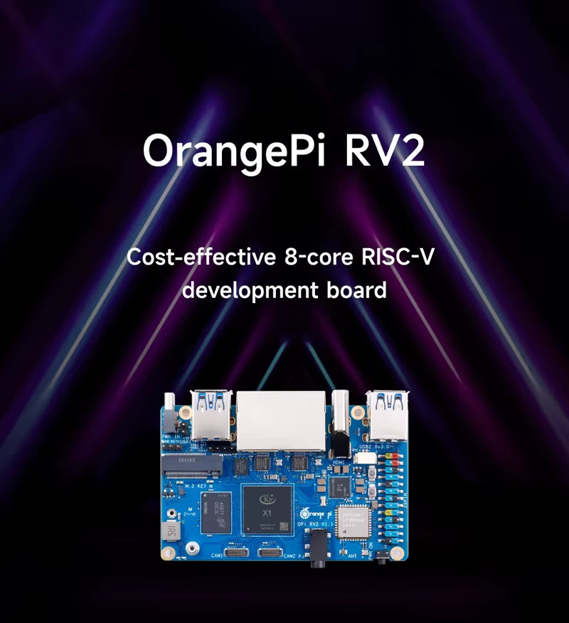 Orange Pi RV2 Mini PC mit 8-Core TOPS AI CPU, LPDDR4 RAM, WiFi und Bluetooth 5.0 BLE, M.2 PCIe SSD Support - Bild 4