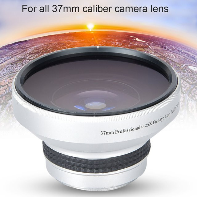 Qiilu Super-Fisheye-Zusatzobjektiv für 37 mm Kameraobjektive in Silber und Weiß - Bild 1