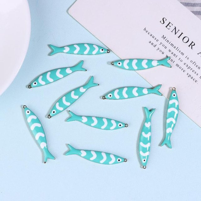eelhoe Fisch-Anhänger Edelstahl, Emaille, Bunt, Unisex, 40 x 8 mm - Bild 1