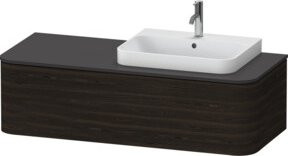 Duravit Waschtischunterschrank Happy D.2 Plus in Nussbaum gebürstet, Breite: 130 cm, Tiefe: 55 cm, Höhe: 55 cm - Bild 1