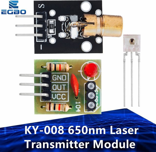 EGBO KY-008 Lasersendermodul und Lasersensormodul Kit mit 650 nm Laserdiode - Bild 1