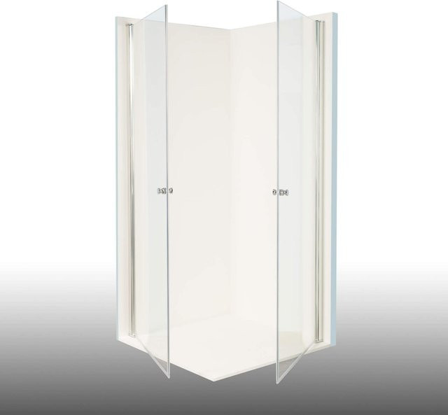 Dusbad Vital 2 Eckdusche mit Pendeltür, Glas transparent, Farbe Silber, B/T/H: 900 x 800 x 200 cm - Bild 1