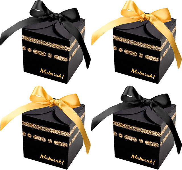 10 Stück elegante Geschenkboxen aus Papier in Schwarz für Schokolade und Süßigkeiten für Hochzeiten und Geburtstage - Bild 1