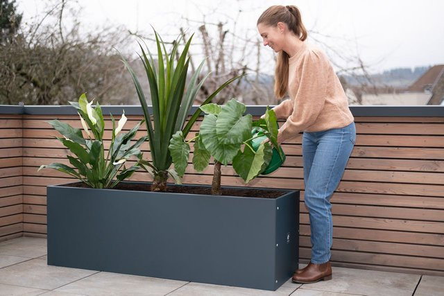 Herstera Garden Stahl Hochbeet Pflanzkübel Cube Anthrazit B/H/T: 150 x 50 x 50 cm - Bild 5