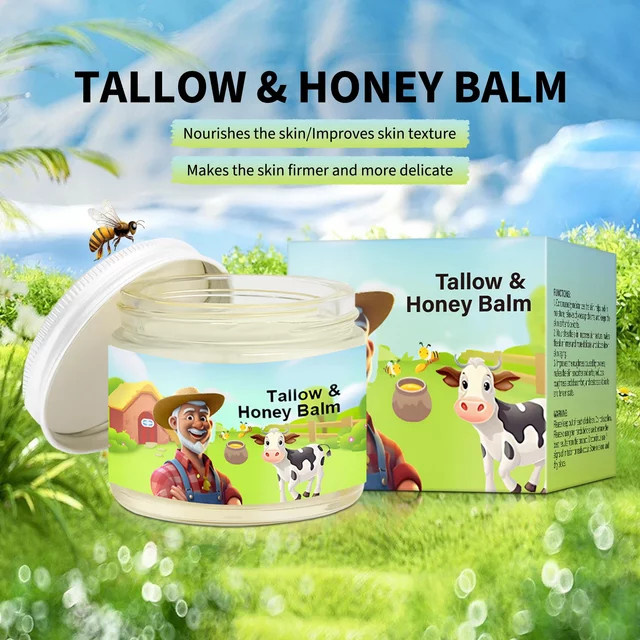 Tallow & Honigbalsam Feuchtigkeitscreme, 60 g, Gesicht und Körper - Bild 1