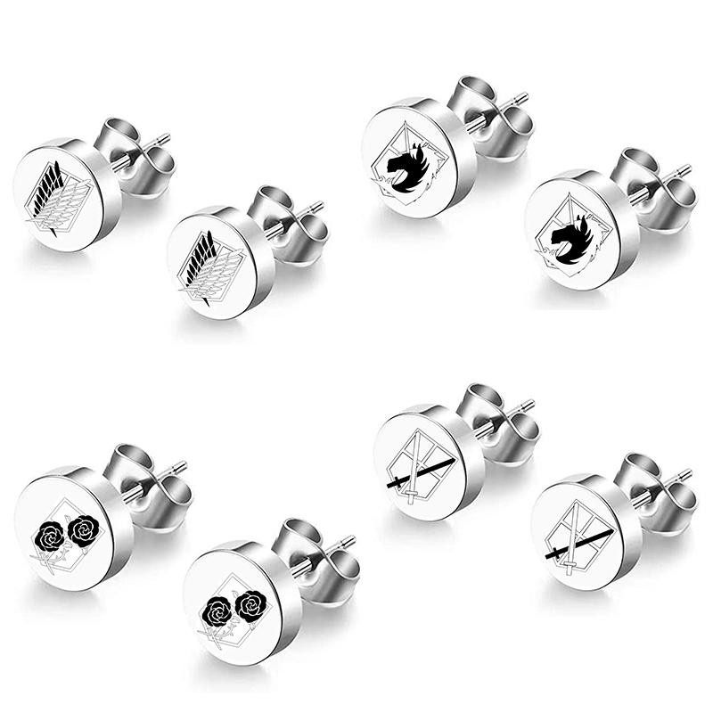 YiYuYiHua Ohrstecker Edelstahl, Emaille, Silber, Damen - Bild 1