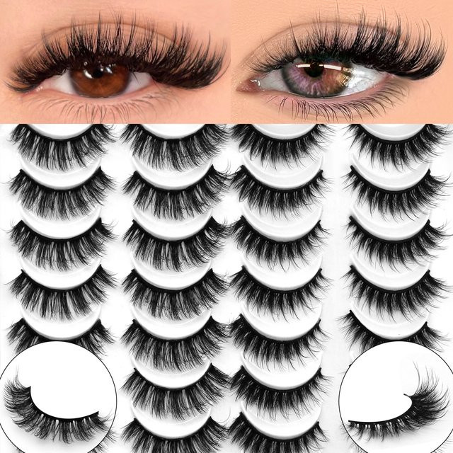 LASVIREY Falsche Wimpern, 5/20 Paar, Black, Unisex - Bild 1