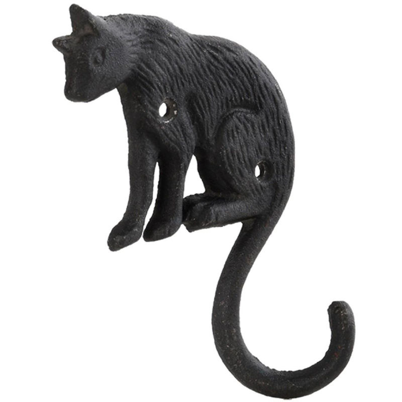 Super Merchant Garderobenhaken Chaton aus Metall in Schwarz, Wandmontiert, B: 10,8 cm, H: 15,3 cm - Bild 4