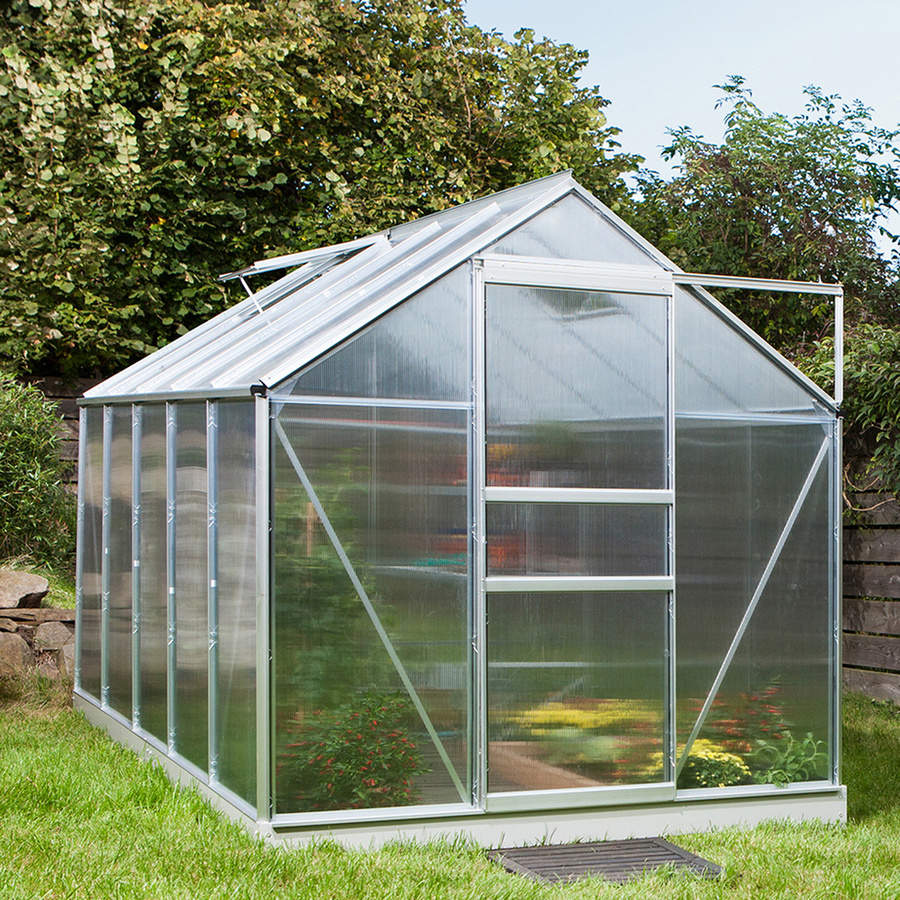 Vitavia Gewächshaus Planet 6200 mit Fundament, Aluminium Eloxiert, Silber, Polycarbonat, B: 195 cm, T: 321 cm, H: 207 cm - Bild 2