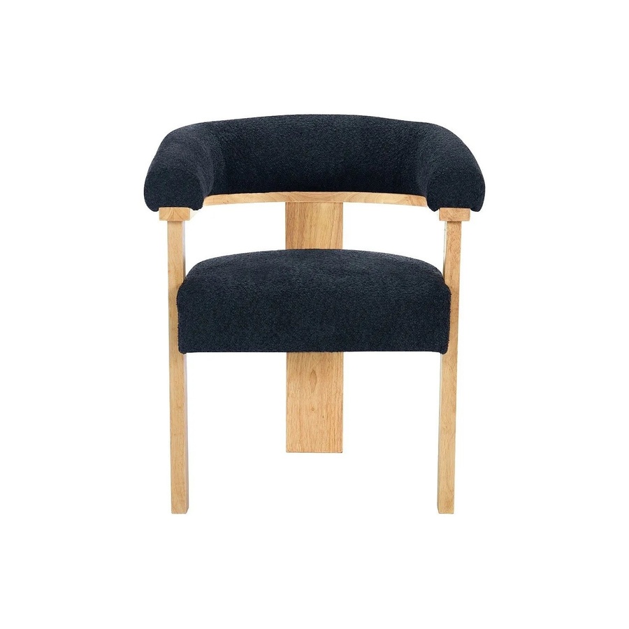Vente-unique Stuhl Livelia in Anthrazitgrau mit Bouclé-Stoff und Kautschukholz, Höhe: 64 cm - Bild 2