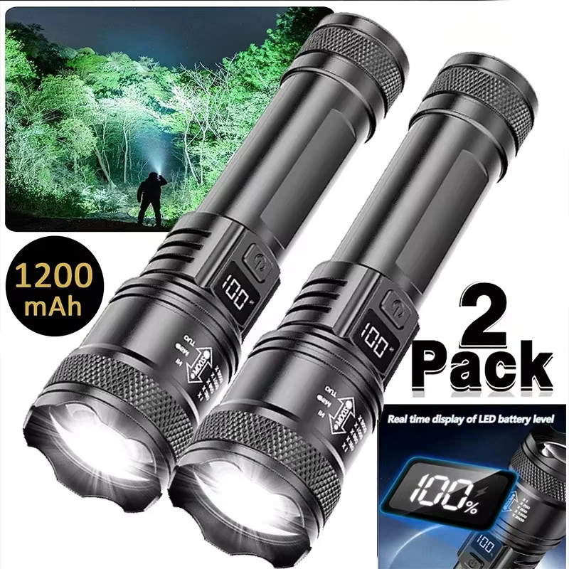 Heinast Wiederaufladbare LED-Taschenlampe aus Metall in Schwarz für Notfälle und Outdoor-Aktivitäten - Bild 6