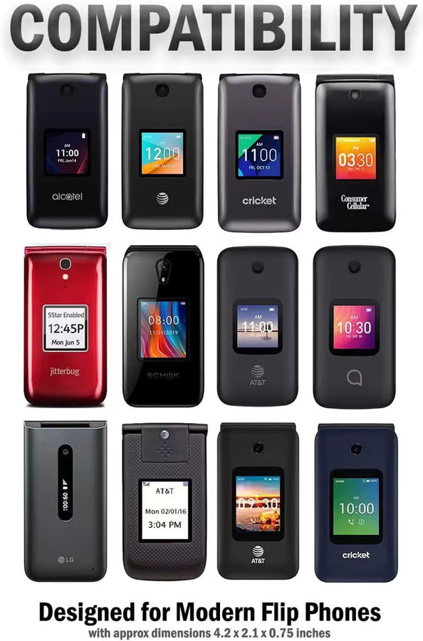 Telefon Holster aus Oxford-Tuch für Nokia 2760 und Nokia 2720 Flip sowie Alcatel Go Flip, Schwarz, mit Gürtelclip und Gürteltasche - Bild 3