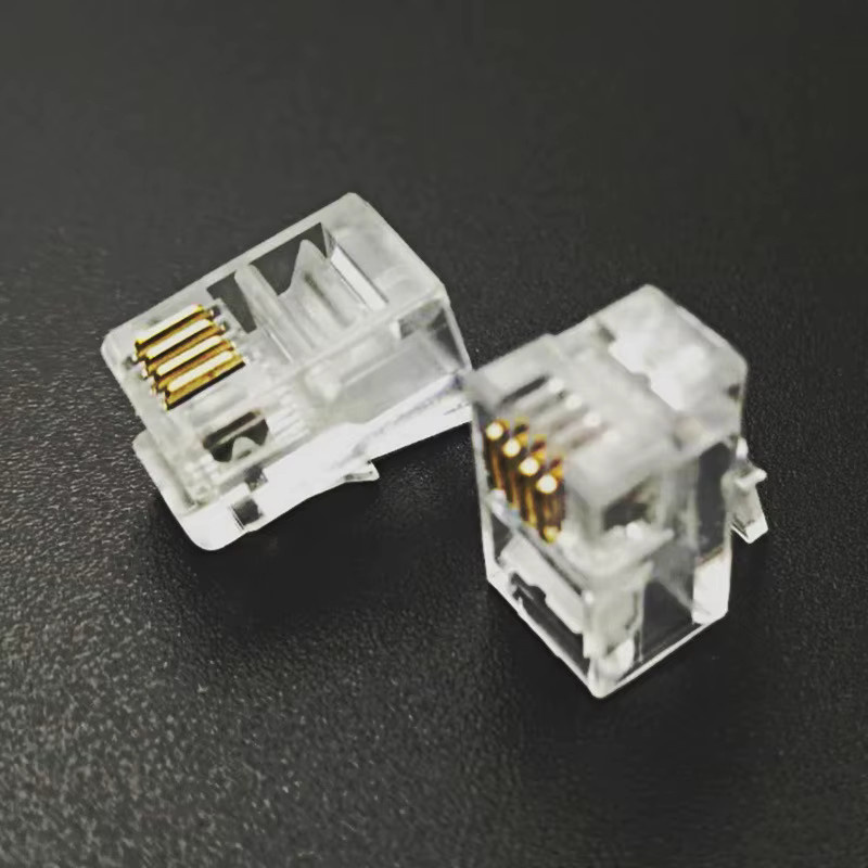 OULLX RJ9 Telefonhörer-Anschluss 4P4C 4-adriger Audio-Stecker mit vergoldetem Kupfer-Chip in Transparent - Bild 3