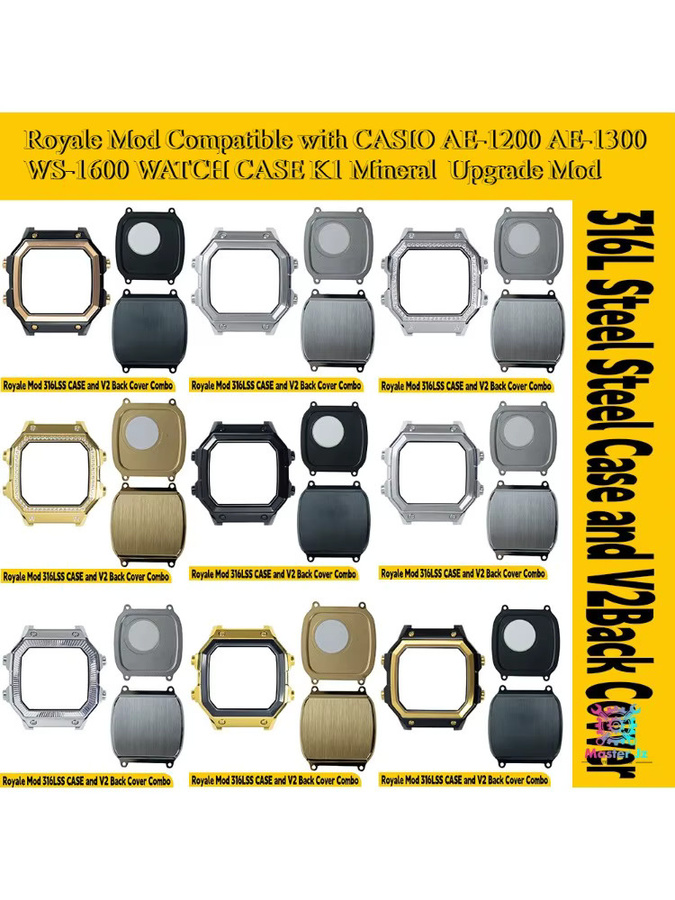 Casio Uhrengehäuse Edelstahl, Royale Mod Zubehör, Unisex - Bild 3