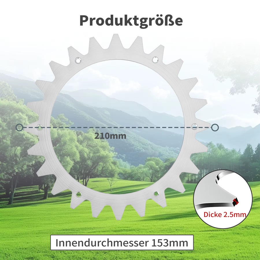 Forever Speed Mähroboter Spikes für Worx Landroid S/M, 2 Stück in Silber, Länge: 210 mm, inklusive 14 selbstschneidende Schrauben - Bild 1