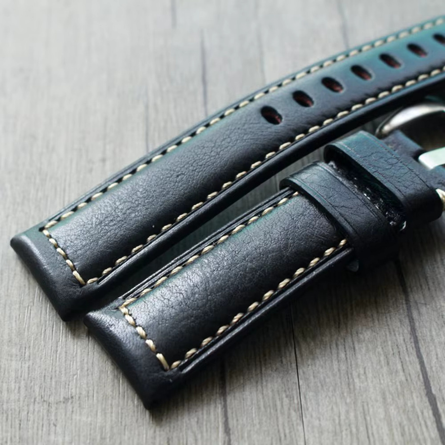 Raystray Uhrenarmband Leder, Schwarz, Herren - Bild 2