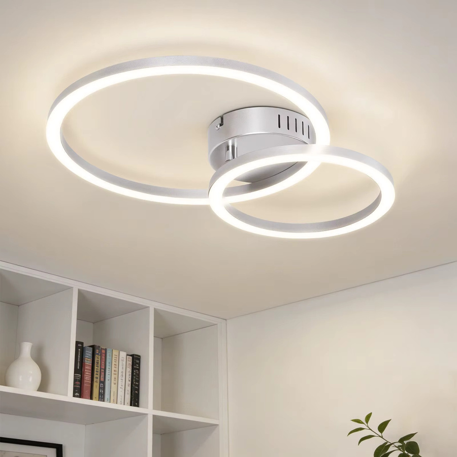 Cliheet 23W LED-Deckenleuchte 2-Ring Cross in Weiß, 4000K Neutralweiß, Durchmesser: 40 cm - Bild 2
