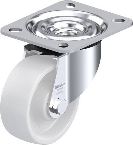 Blickle L-PO 80XR Lenkrolle mit weißem Kunststoffrad, Durchmesser: 80 mm, Tragfähigkeit: 220 kg - Bild 1