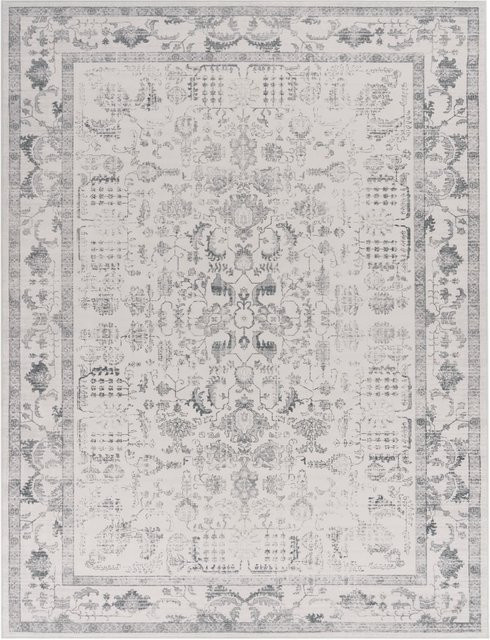 Waschbarer Teppich Sami in Silber im Vintage-Design, B/T: 240 x 340 cm - Bild 1