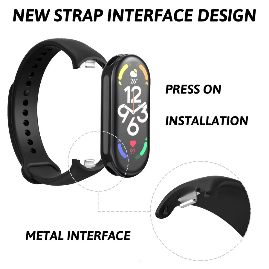 Xiaomi Silikonarmband, Schwarz, Unisex, für Mi Band 9, 8, 10 - Bild 3