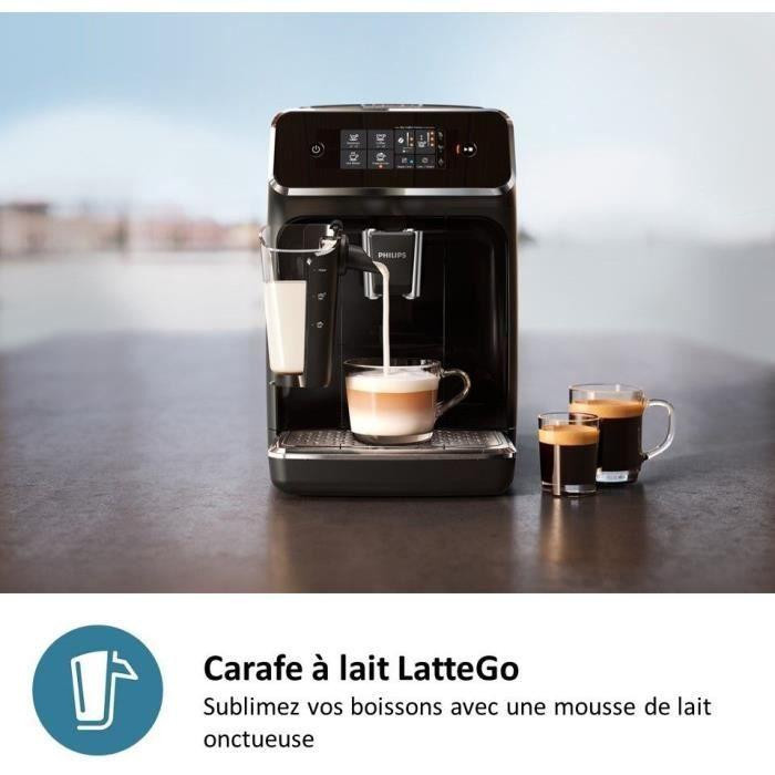 Philips Serie 2200 EP2230/10 LatteGo Vollautomat Espressomaschine mit Keramikmahlwerk in Schwarz - Bild 5