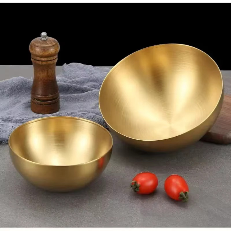 Obstsalatschüssel aus Edelstahl 304 von JUSTINLAU in Gold im koreanischen Stil - Bild 3