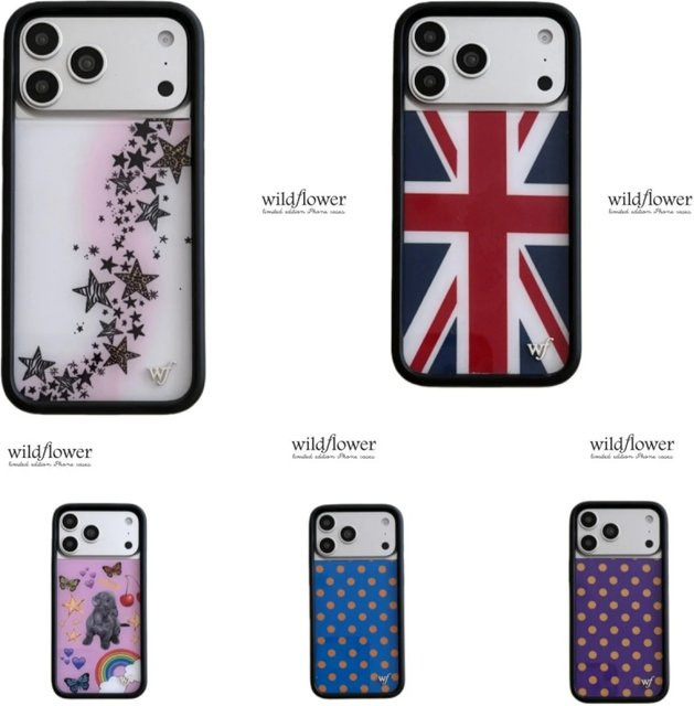 Potdemiel Handyhülle Wildflower Stars Union Jack Design für iPhone 12 13 14 15 16 17 Pro Max Plus Air in Multicolour - Bild 1