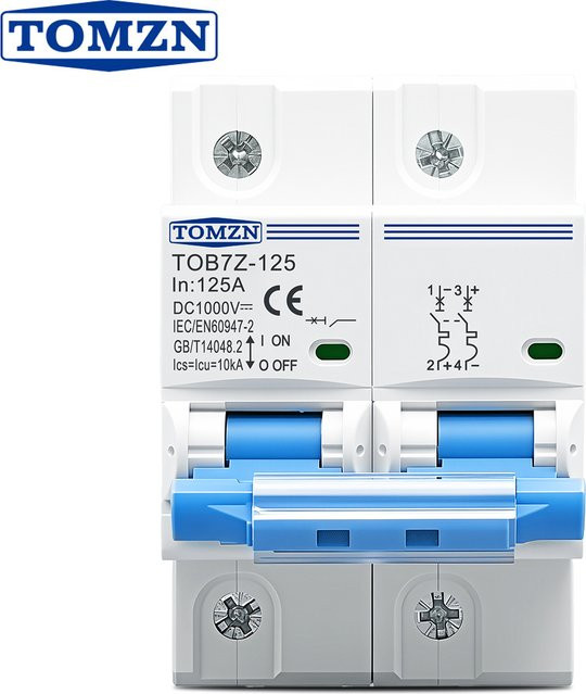 TOMZN 2er Set DC Leistungsschalter MCB 1000V für PV-Systeme und Batterie-Hauptschalter in Weiß - Bild 1