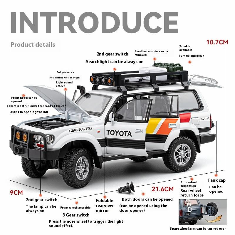Maisto Toyota Land Cruiser LC80 SUV-Modell, 1:24, weiß, mit Licht und Sound, ab 18 Jahre - Bild 2