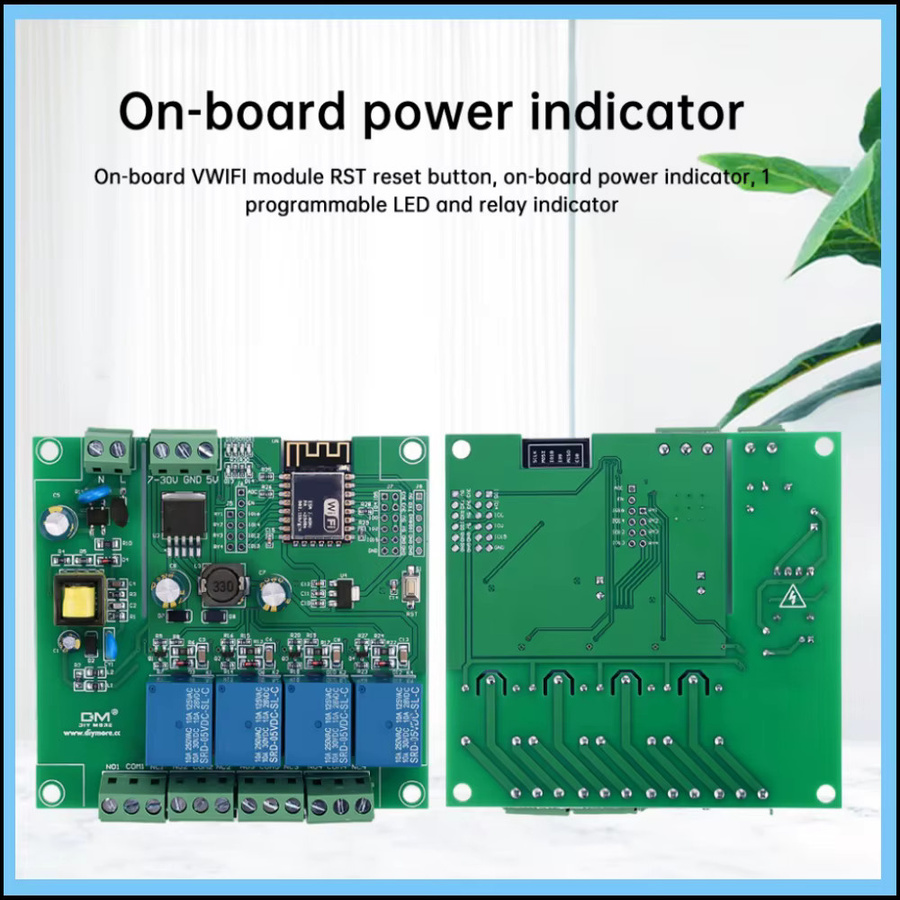 diymore ESP8266 Drahtloses 4-Kanal WIFI Relais Modul ESP-12F Entwicklung Board mit E-WeLink App Fernsteuerung in Weiß und Grün - Bild 2