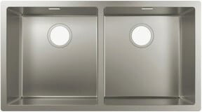 Hansgrohe Unterbau-Spüle S719-U765 aus Edelstahl in Silber mit 2 Hauptbecken, B/T: 76,3 x 39,8 cm, Höhe: 19,0 cm - Bild 1