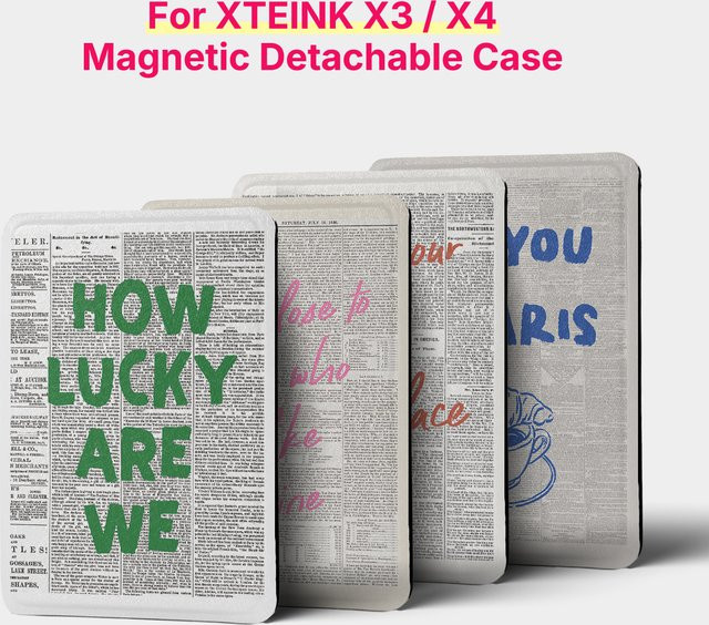 Murmole Case Hülle für XTEINK X3 X4, TPU Schutzhülle im Bibliothekskarten-Stil mit transparenter Rückseite und magnetisch abnehmbarem Schutz - Bild 1