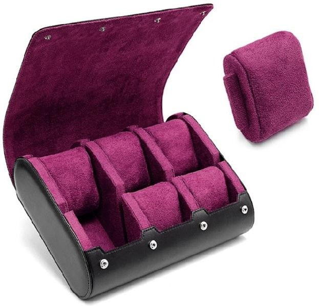 Uhrenbox Leder, 6 Fächer, Schwarz, Unisex - Bild 1