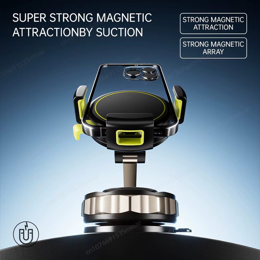 Universal 360 Grad einstellbare Vakuumsauger-Magnethalterung für das Auto in Schwarz, faltbare GPS-Halterung für iPhone, Samsung und Huawei - Bild 2
