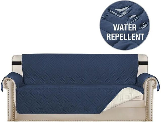 Lylyna Wasserdichter und rutschfester Sofabezug für 1-Sitzer Sessel, Blau, Waschbar - Bild 1
