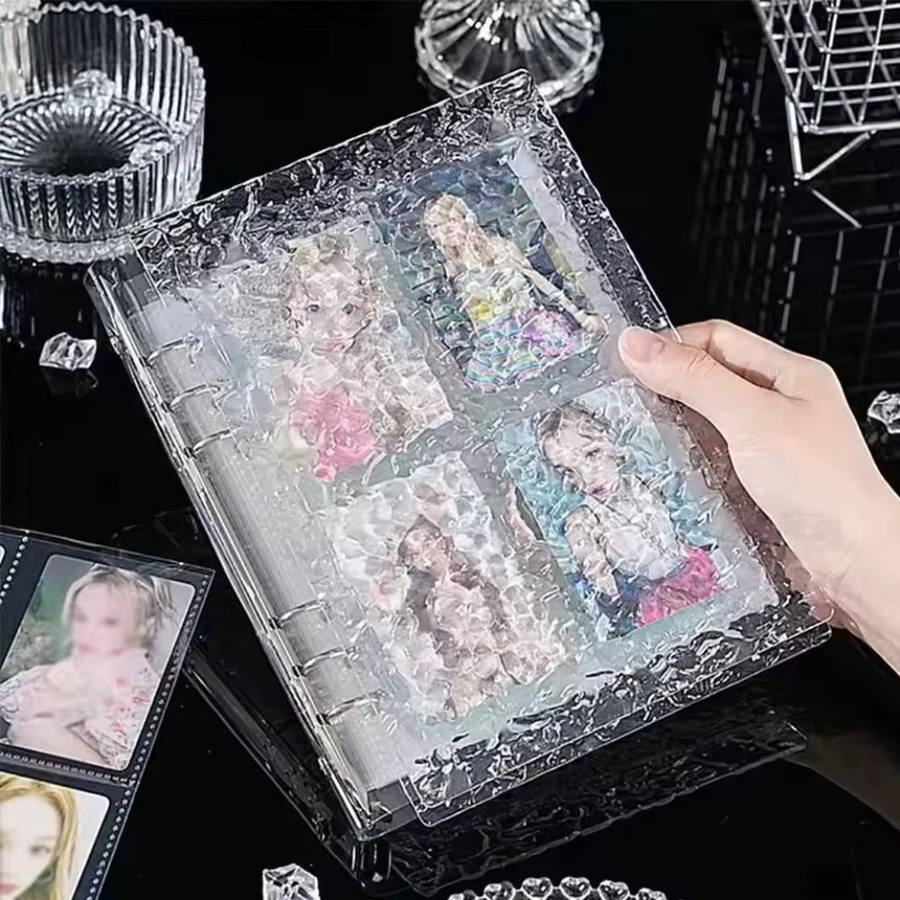 Acryl A5 Flipbook mit Wasserwellenmuster in Pink und Transparent, Kristall-Kartenalbum zum Selbstgestalten - Bild 2