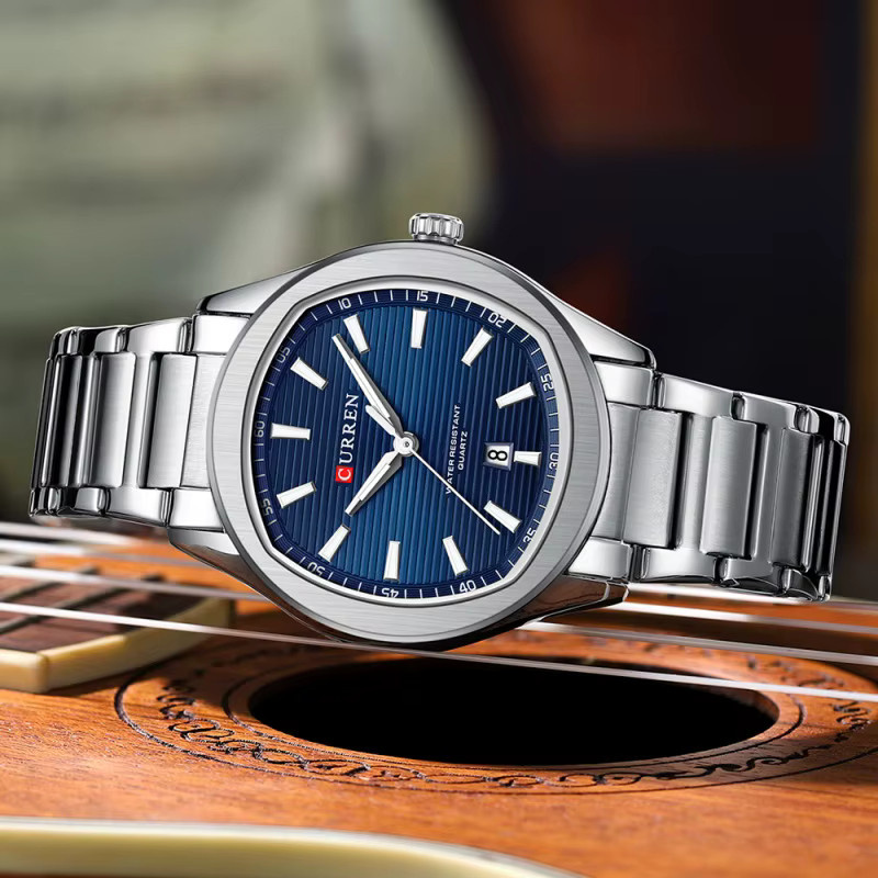 CURREN Armbanduhr Quarzuhr, Edelstahl, Blau, Herren - Bild 3