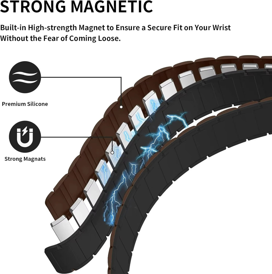 HUBANDE Uhrenarmband Silikon, Magnetisch - Bild 4