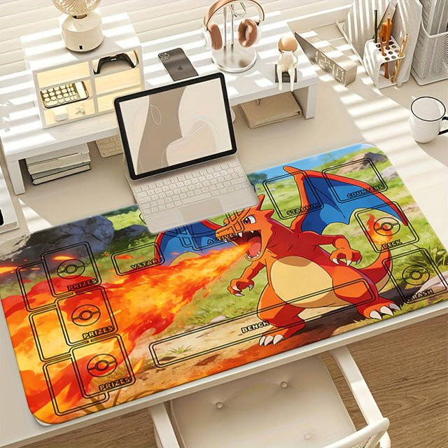 Potdemiel Pokémon Glurak Feuerstoß TCG Spielmatte, Schreibtischunterlage - Bild 1