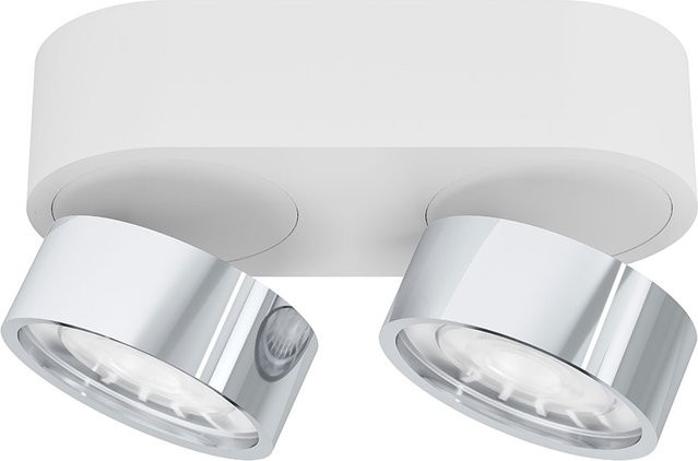 LUX-IT Swing 75 Round LED-Deckenstrahler 2-flammig, Weiß und Chrom, dimmbar, Warmweiß 3000K - Bild 1