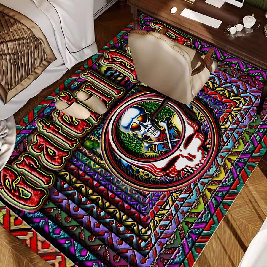 G-Grateful D-Dead Band Fußmatte im nordischen Stil für Wohnzimmer und Schlafzimmer, Anti-Rutsch, Multicolor - Bild 5