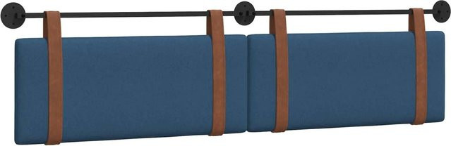 vidaXL Wandmontiertes Polsterpaneel in Blau mit Antik-PU-Optik, B/H/T: 210 x 55 x 5 cm - Bild 1