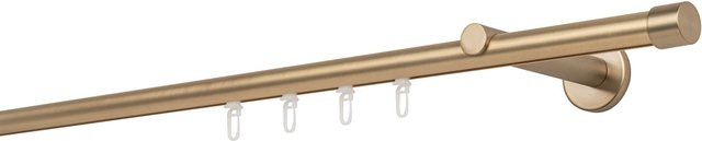 Ondeco Gardinenstange auf Maß mit Innenlauf 20mm, 1-läufig, Wandmontage, Farbe: Messing-Matt/Gold, Breite: 310 cm - Bild 1