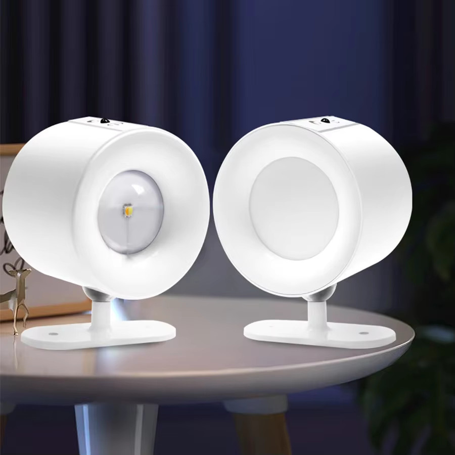 LED Wandleuchter mit Touch Control und Doppelkopf, 360 Grad drehbar, kabellose Akku-Wandleuchte in Weiß für Schlafzimmer und Nachtlicht - Bild 2
