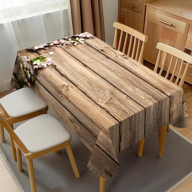 Wasserdichte Tischdecke Beau Maison mit Holzbrett-Muster in Braun, rechteckig, B: 140 cm, L: 200 cm - Bild 1