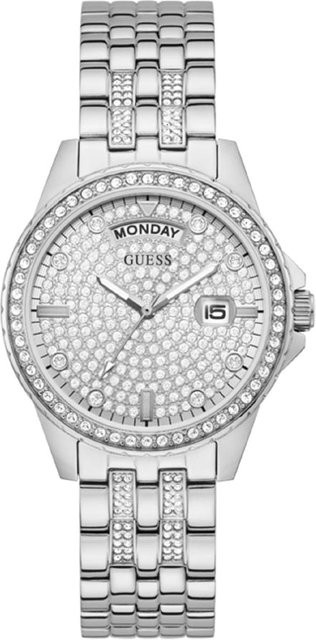 Guess Damenuhr, Edelstahl, Silber, Quarz, Diamantbesetzt, 38 mm - Bild 1