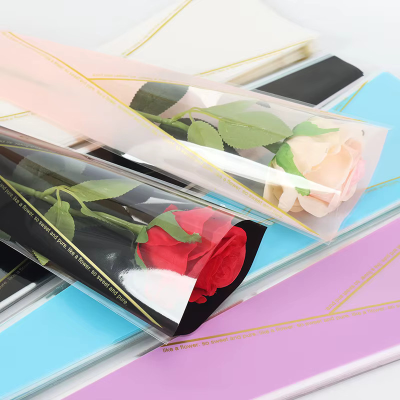50 Stück transparente Zellophan-Blumenbeutel für Rosen und Blumenbouquets zum Valentinstag - Bild 2