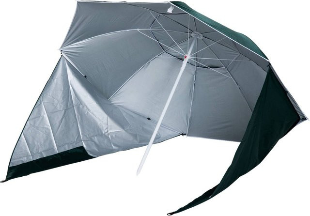 Outsunny 2in1 Strandschirm und Strandzelt in Dunkelgrün mit UPF 50+ aus Polyester und Metall, Höhe: 222 cm, Tiefe: 210 cm - Bild 1