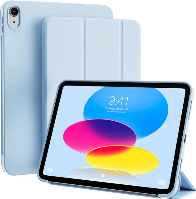 Magnetisches Smart Cover Flip Hülle aus weichem Silikon für Apple iPad 11. Generation 11 Zoll und 10. Generation 10,9 Zoll in Blau - Bild 1